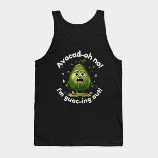 Avocad-oh no! I'm guac-ing out! - white pattern Tank Top